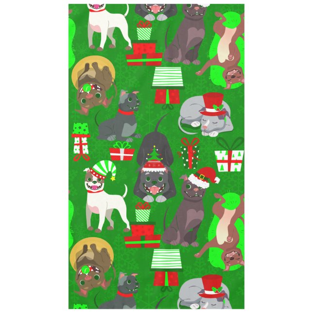 Mantel navidades pitbull perrito santa (Anverso)