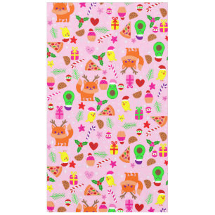 Mantel navidades pizza pollo aguacate pink