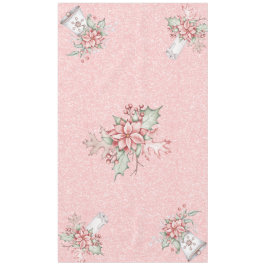 Mantel Navidades Poinsettias sobre el fondo Purpurina ros