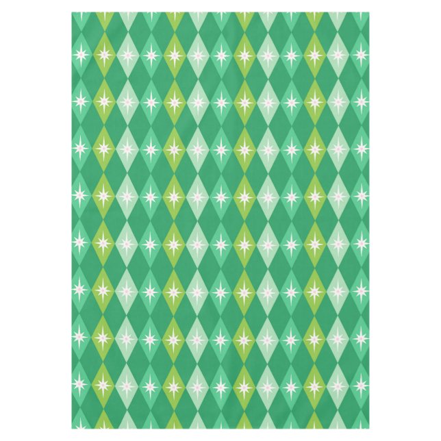 Mantel Navidades retro de mediados del siglo Diamantes Ve (Anverso)