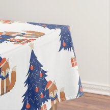 Navidades retro Fox Ilustracion azul rojo