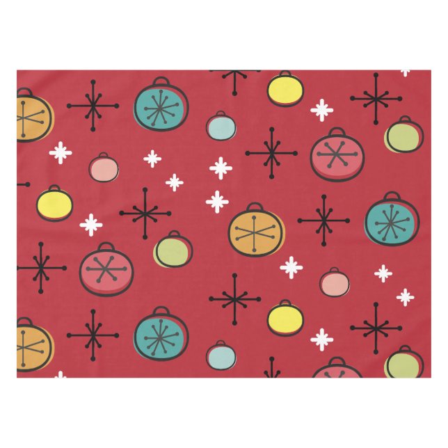 Mantel Navidades Retro Modernos De Mediados Del Siglo (Frente (Horizontal))