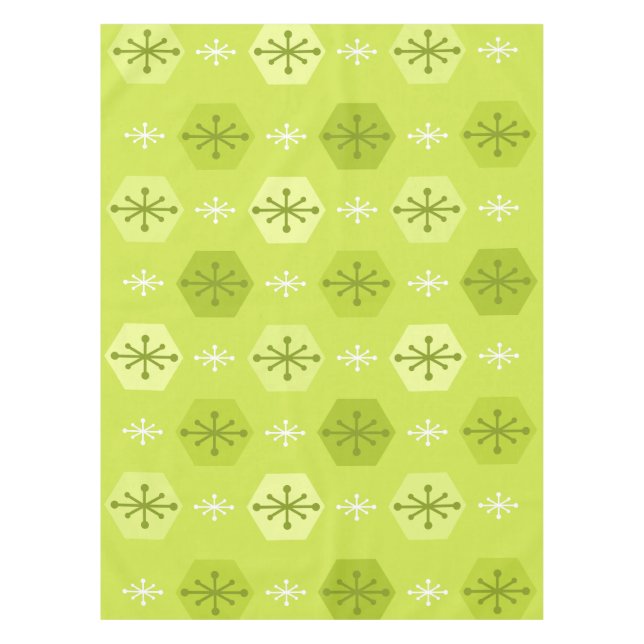 Mantel Navidades retro Snowflakes Chartreuse (Anverso)