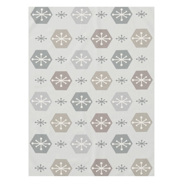 Mantel Navidades retro Snowflakes Silver Gold (Anverso)