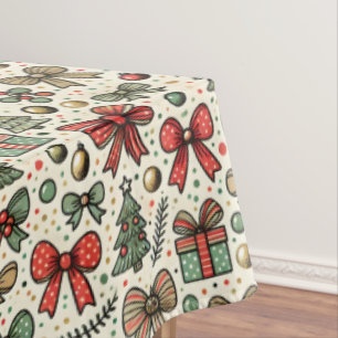 Mantel Navidades Retro Vintage Patrón de puntos de polka