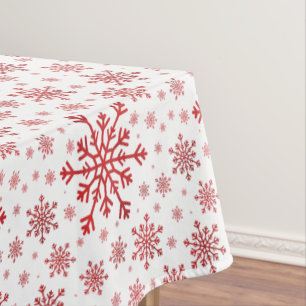 Mantel Navidades rojos bonitos serpentean sobre blanco in