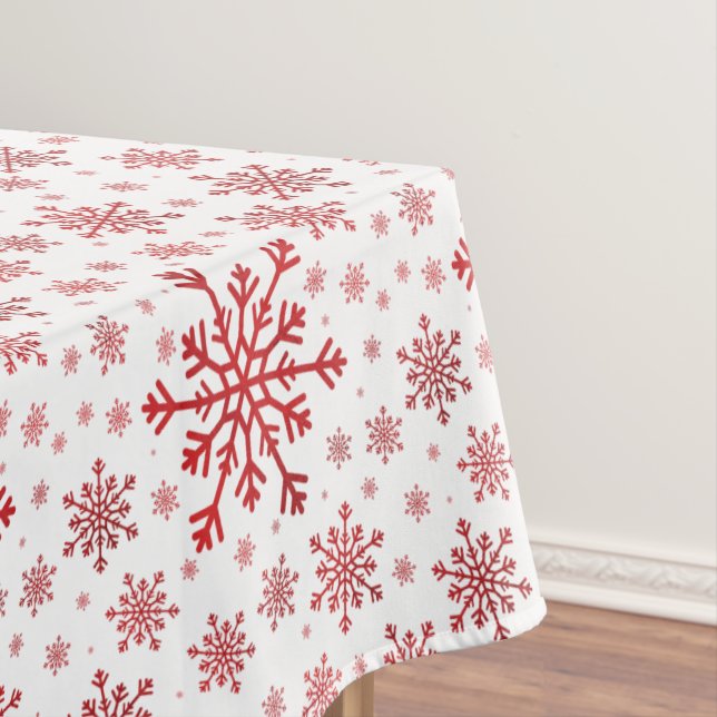 Mantel Navidades rojos bonitos serpentean sobre blanco in (In Situ)