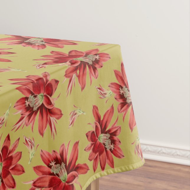 Mantel Navidades rojos festivos cubren flores de oro (In Situ)