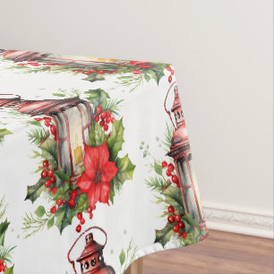 Mantel Navidades rojos Lantern Poinsettia y Pin Pattern