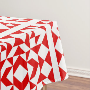 Mantel Navidades rojos vintage Patrón de pila geométrica