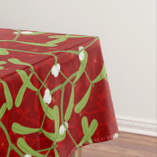 Mantel Navidades Ropa de mesa roja Mistletoe