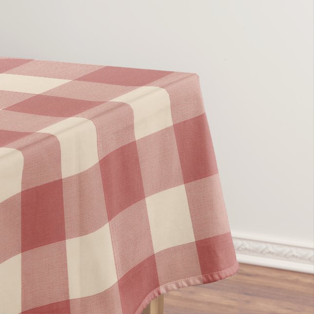 Mantel Navidades rusos rojos de Gingham modernos (In Situ)