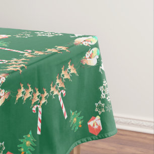 Mantel Navidades Santa y Cajero de renos