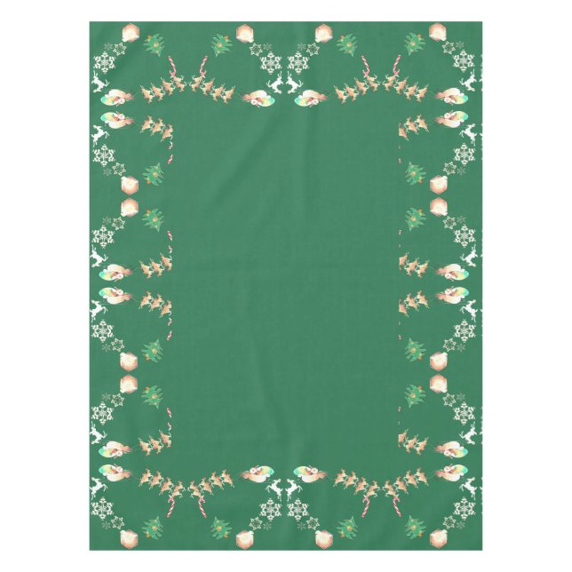 Mantel Navidades Santa y Tablecloth de renos (Anverso)