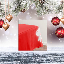 Mantel Navidades simples de decoración blanca en rojo |
