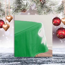 Mantel Navidades simples de decoración blanca en verde |