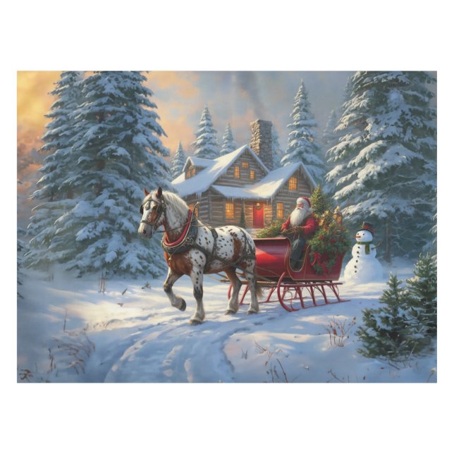 Mantel Navidades Sleigh Santa (Frente (Horizontal))
