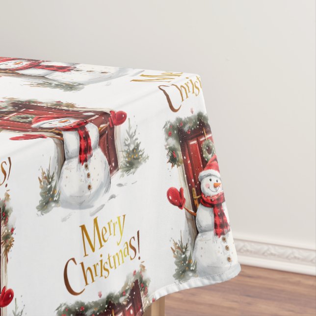 Mantel Navidades Snowman Gold Feliz Navidad Textos (In Situ)