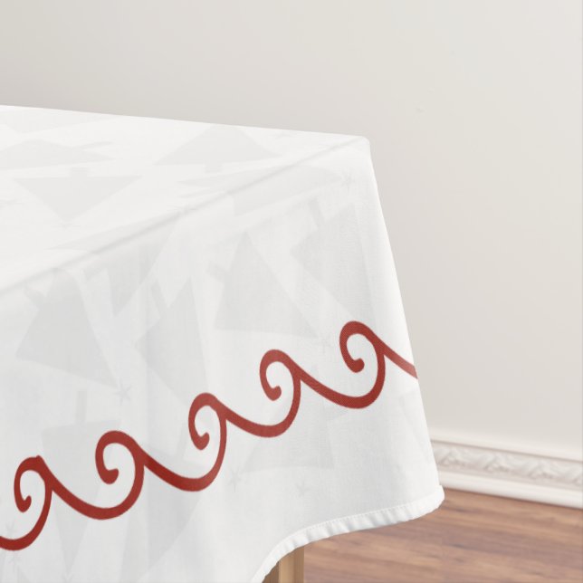 Mantel Navidades Tablecloth Blanco y Rojo 60 x 84" (In Situ)