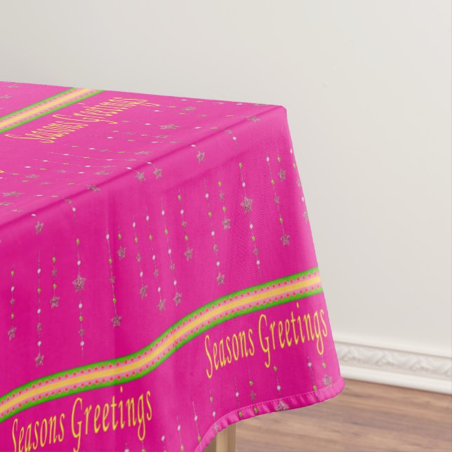 Mantel Navidades Tablecloth, Estaciones Rosadas Saludos (In Situ)