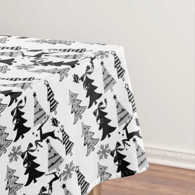 Mantel Navidades Tablecloth, Feliz Navidad Árboles Negros (In Situ)