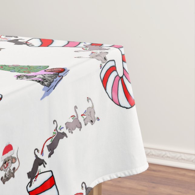 Mantel Navidades Tablecloth, Ferry Christmas Cats Meow (In Situ)
