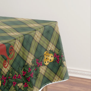 Mantel Navidades Tablecloth, Green Plaid 52 x 70