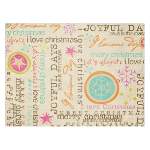 Mantel Navidades Típografía Vintage Tablecloth
