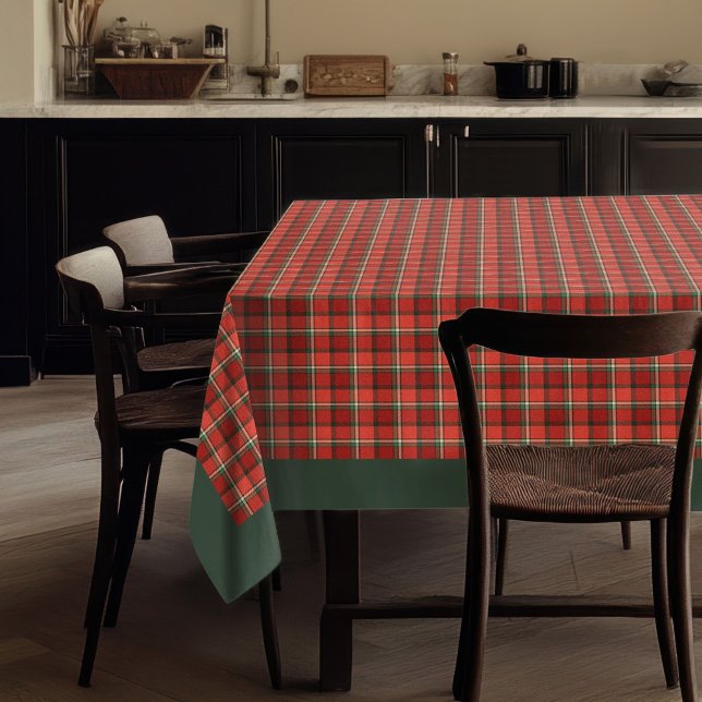Mantel Navidades tradicionales organizan acogedoras cenas (Traditional Christmas Plaid Cozy Winter Dinners Tablecloth)