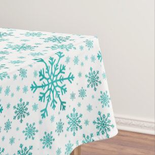Mantel Navidades verdes bonitos copan nieve en blanco inv
