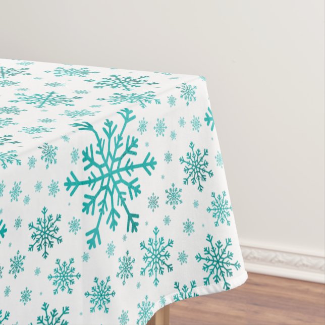 Mantel Navidades verdes bonitos copan nieve en blanco inv (In Situ)