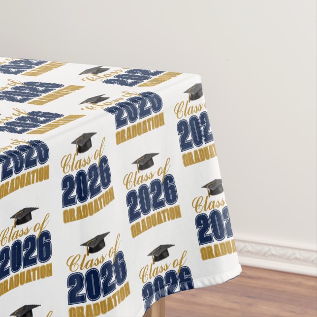 Mantel Navy Blue Gold Class of 2026 Graduation Party (In Situ)