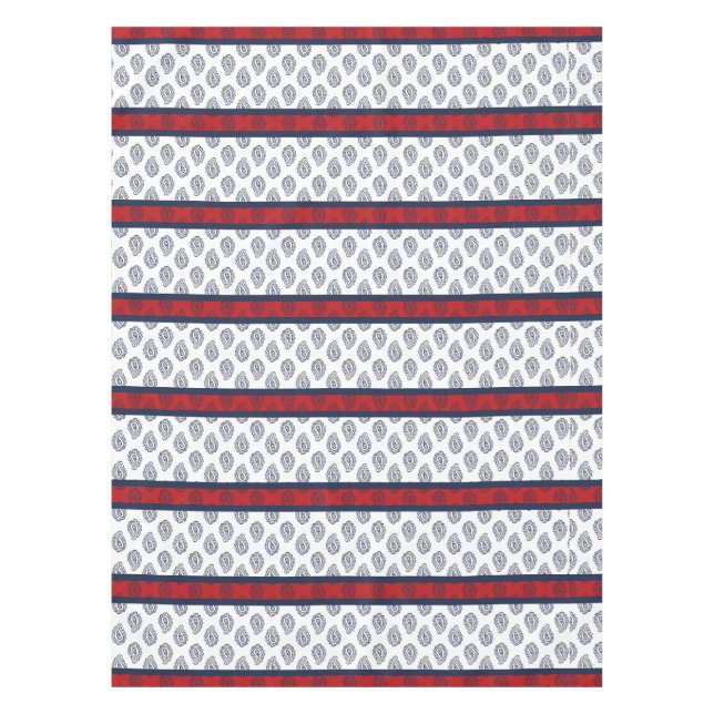 Mantel Navy Paisley sobre las bandas patrióticas (Anverso)