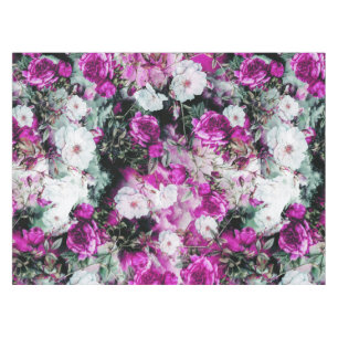 Mantel Negro blanco púrpura rosado floral de los rosas