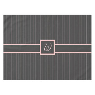 Mantel Negro con Pinstripes Rosadas