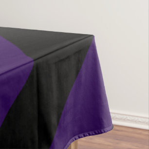 Mantel Negro Embrujado y Morado Rayado Espeluznante