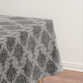 Mantel Negro gótico del damasco en gris
