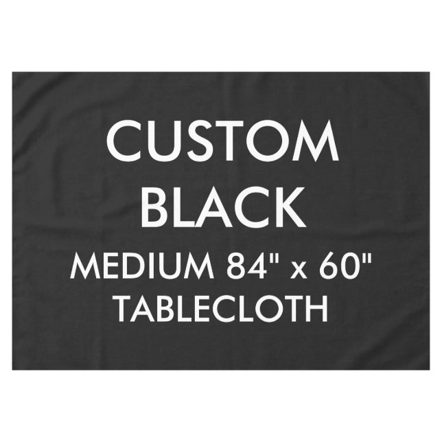Mantel negro personalizado de 84" x 60" (Frente (Horizontal))