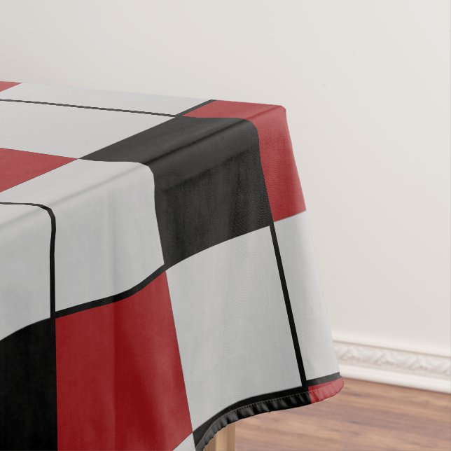 Mantel Negro Red Plaid Check Tablecloth Diseño Moderno (In Situ)