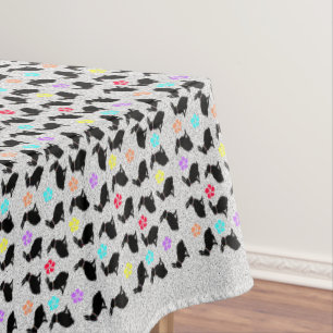 Mantel Negro Sitting Rabbits Bonito Tetas de flores Gris