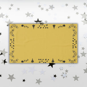 Mantel Negro sobre la Feliz Navidad de Oro   Grande