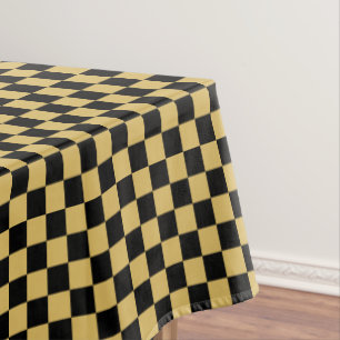 Mantel Negro y amarillo mezclado a cuadros
