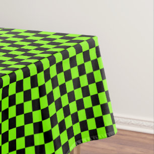 Mantel negro y verde de Chartreuse - tablero de ajedrez r