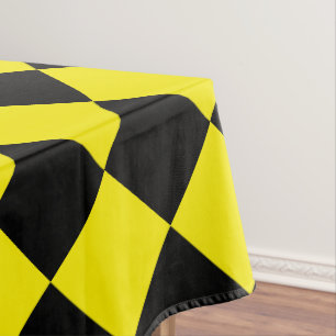 Mantel Negro Yellow Check Tablecloth diseño deportivo mod