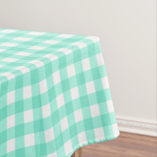 Mantel Neo Mint Gingham Cheques Tablecloth Patrón