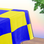 Mantel Neon Blue Yellow Checkered Checkerboard Vintage<br><div class="desc">Tablero de verificación de color azul neón y amarillo | Vintage | Clásica | Trendy | Elegante | Moda | Mínimo</div>