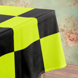 Mantel Neon Yellow Black Checkered Checkerboard Vintage