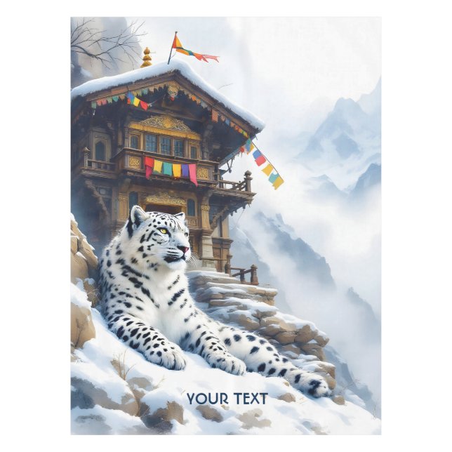 Mantel Nieve de Leopardo Blanco dulce (Anverso)