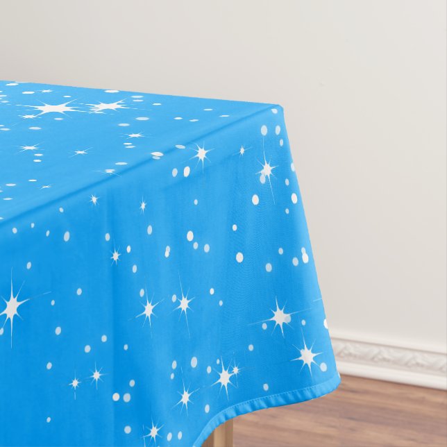 Mantel Nieve simple y estrellas sobre AZUL LIGERO o tu co (In Situ)