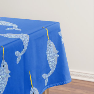 Mantel Niño Azul lindo Narwhal Patterado